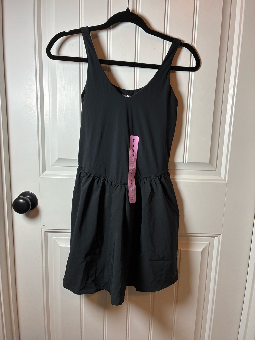 Spalding Black Sleeveless Mini Skater Dress Size Small